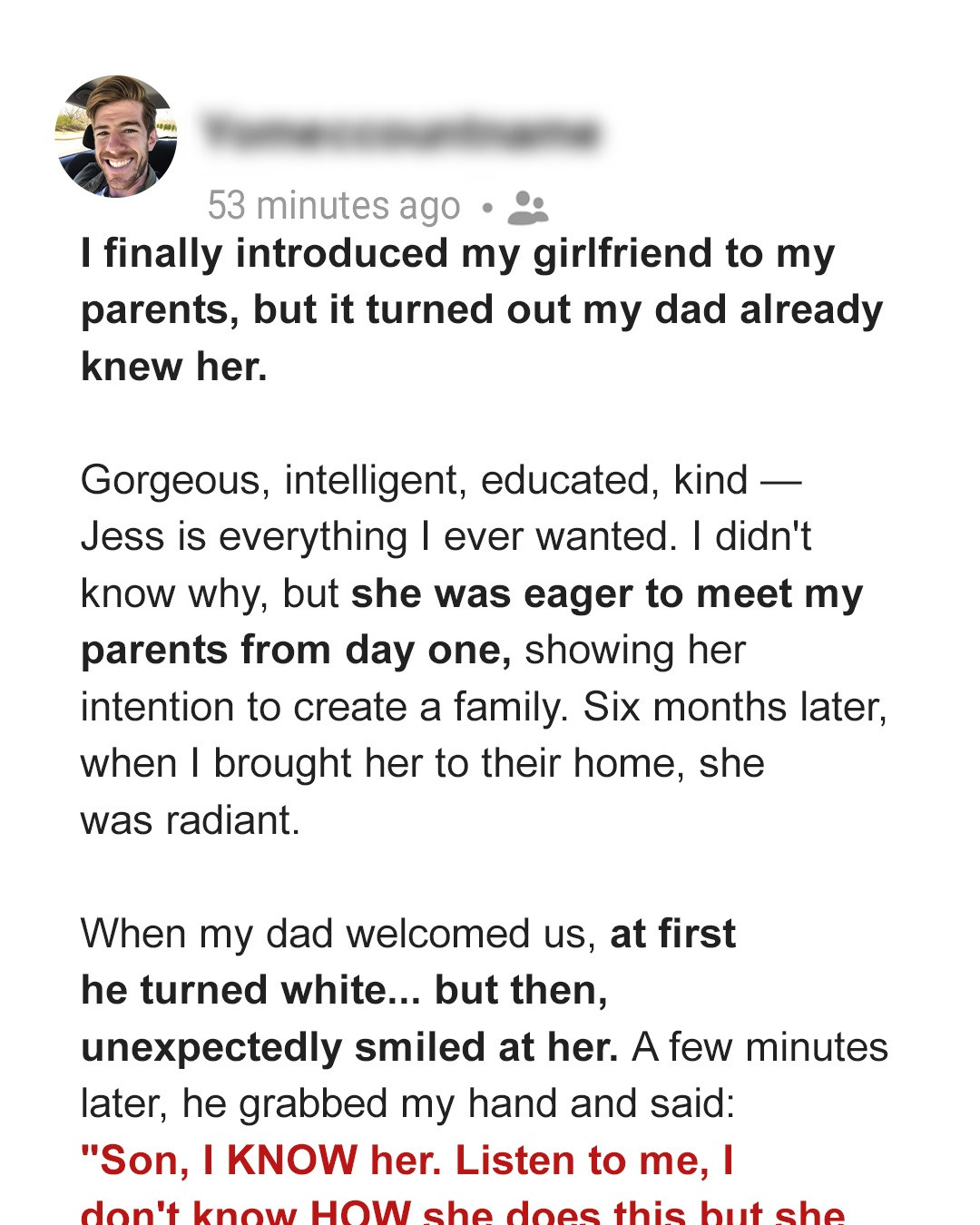 I Finally Introduced My Girlfriend to My Parents, but My Dad Shockingly Already Knew Her