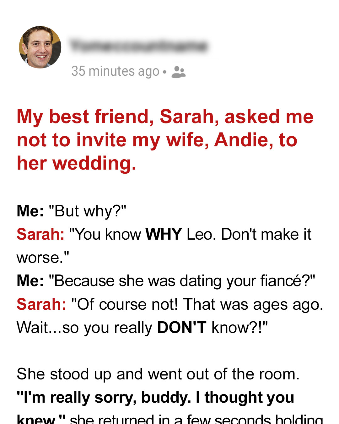 My Best Friend Asked Me Not to Bring My Wife to Her Wedding – I Was Shocked to Find Out Why