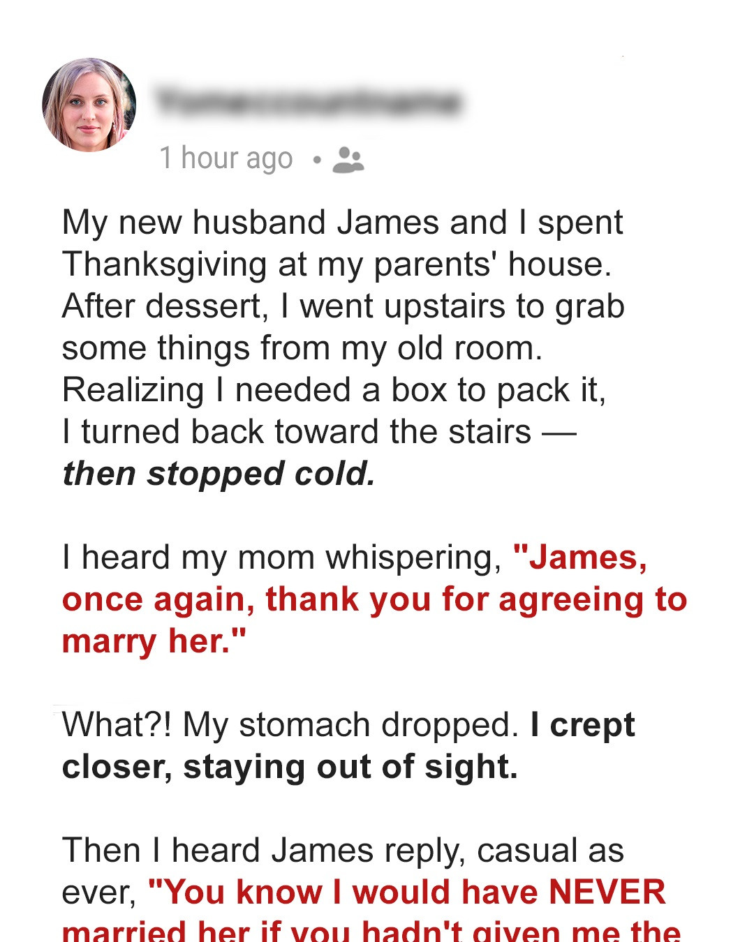 Weeks After My Wedding, I Overheard My Husband and My Mother Talking – What They Said Made My Blood Run Cold