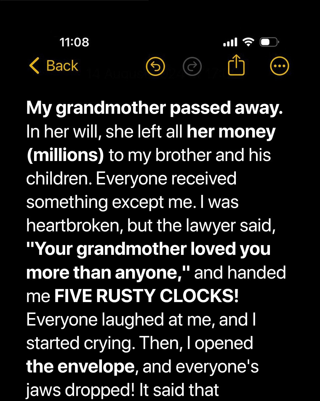 Linda Inherits Grandma’s Old Clocks & Greedy Brother Gets House, Turns Out She Got Almost $200K – Story of the Day