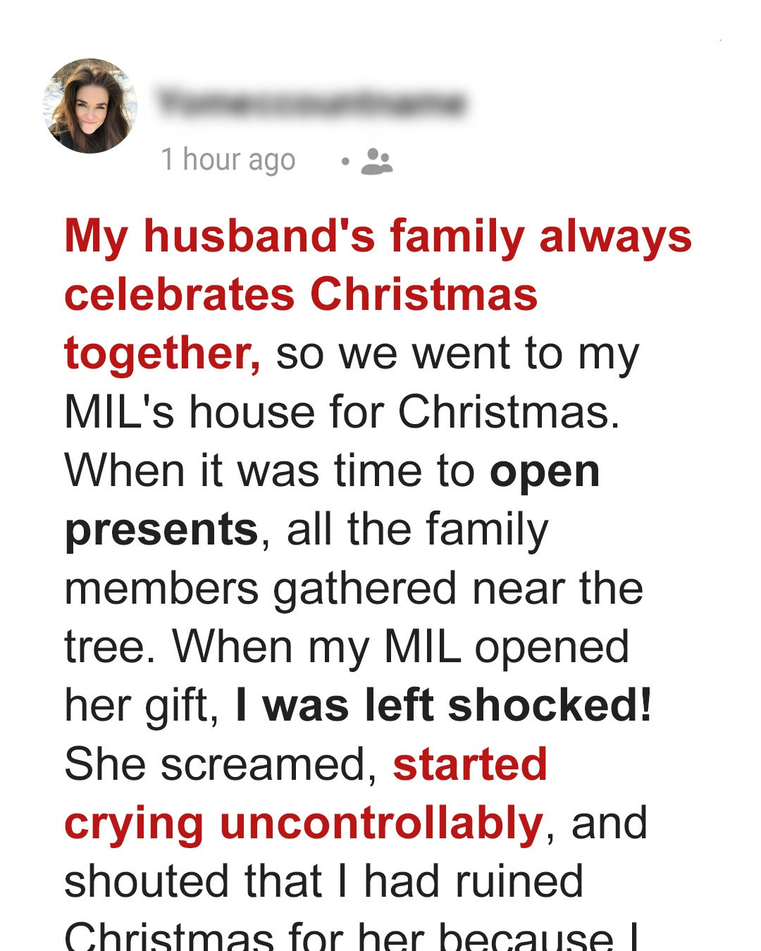 My MIL Started Crying Uncontrollably & Shouted That I Ruined Christmas for Her After She Opened My Gift – Karma Hit Her Hard