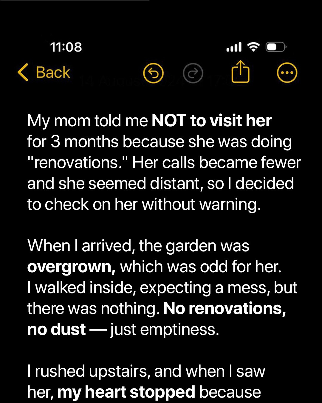 My Mom Told Me Not to Visit for 3 Months Due to ‘Renovations’ — When I Decided to Surprise Her, I Discovered the Gory Truth She Was Hiding