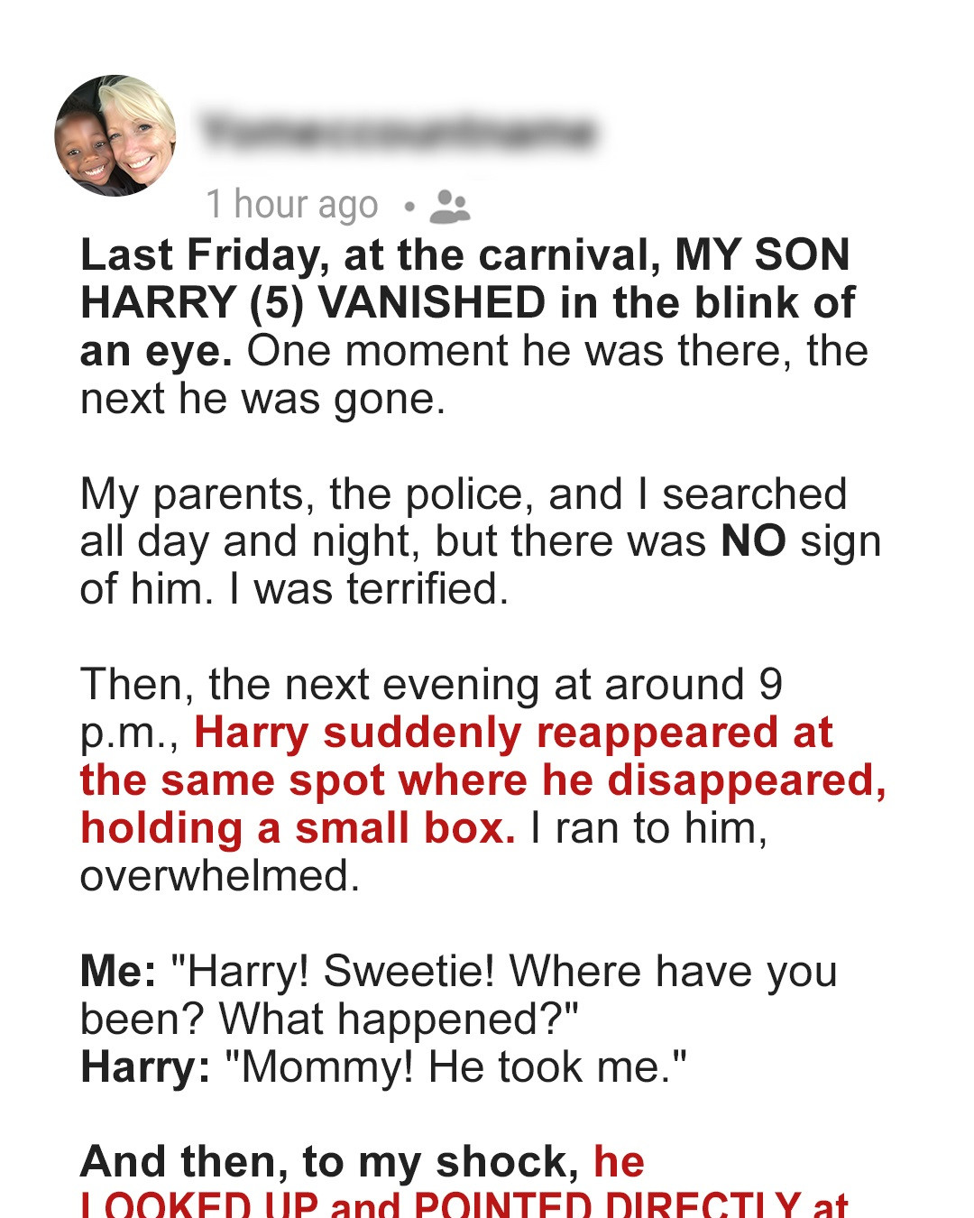 My Little Son Vanished at the Carnival – We Found Him the Next Day, Stunned by His Truth