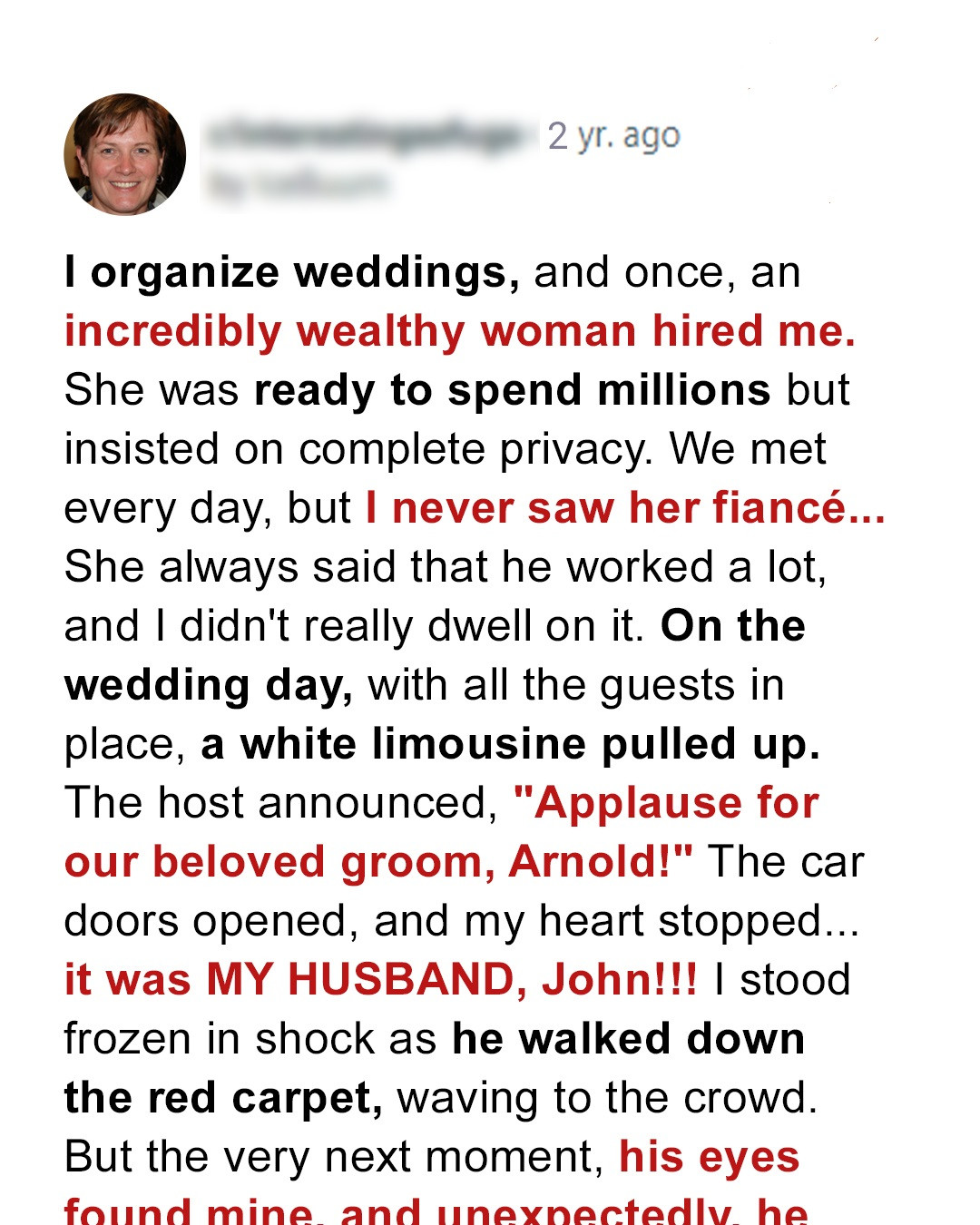 I Organize Wedding for Rich Woman, on the Day of Event My Husband Gets Out of Groom’s Limousine — Story of the Day