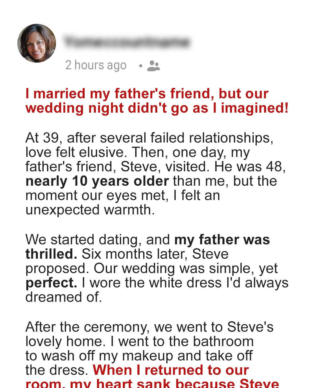 I Married My Father’s Friend – I Was Stunned When I Saw What He Started Doing on Our Wedding Night