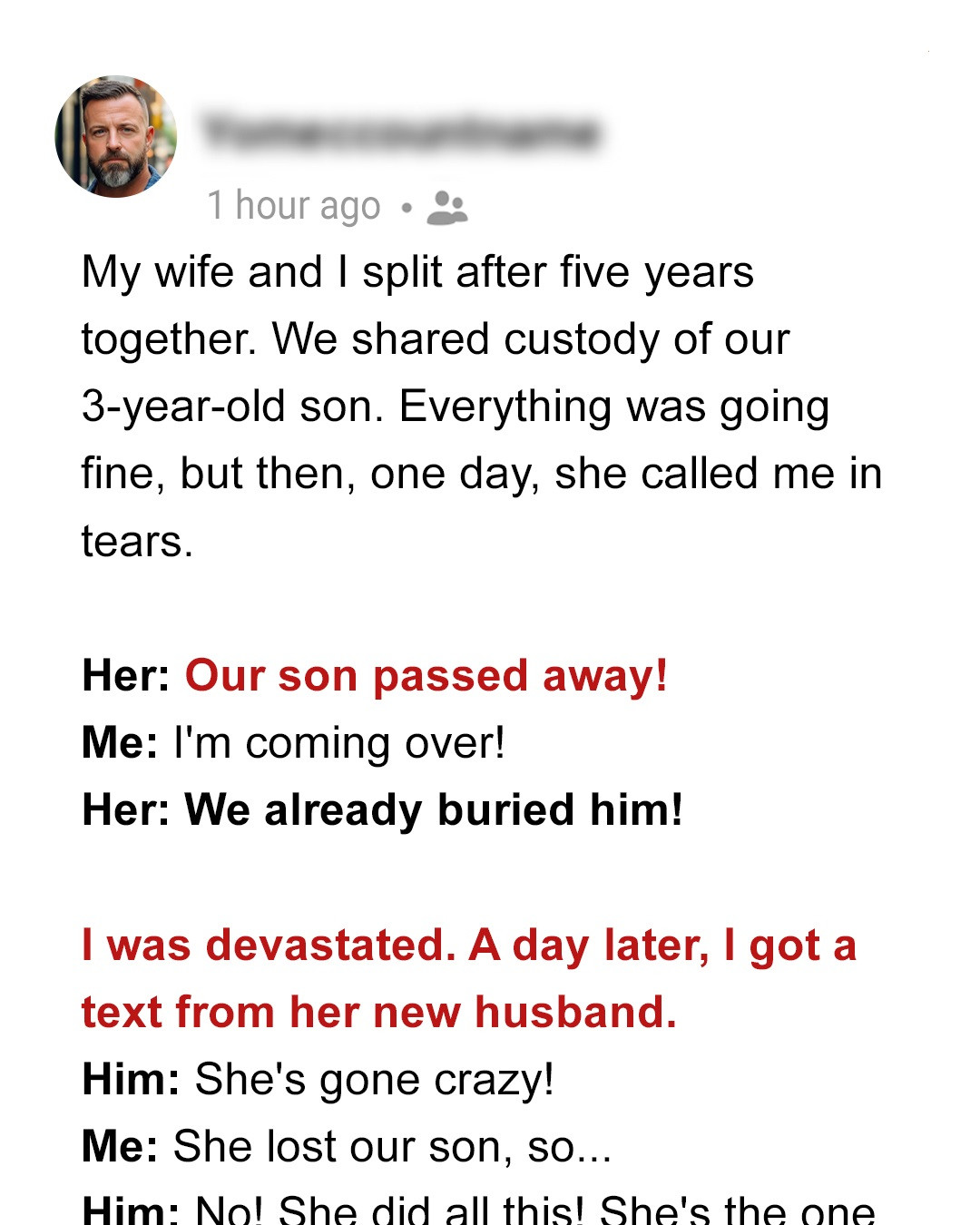 My Wife Told Me That Our 3-Year-Old Son Was Buried – A Day Later I Found Out the Horrible Truth