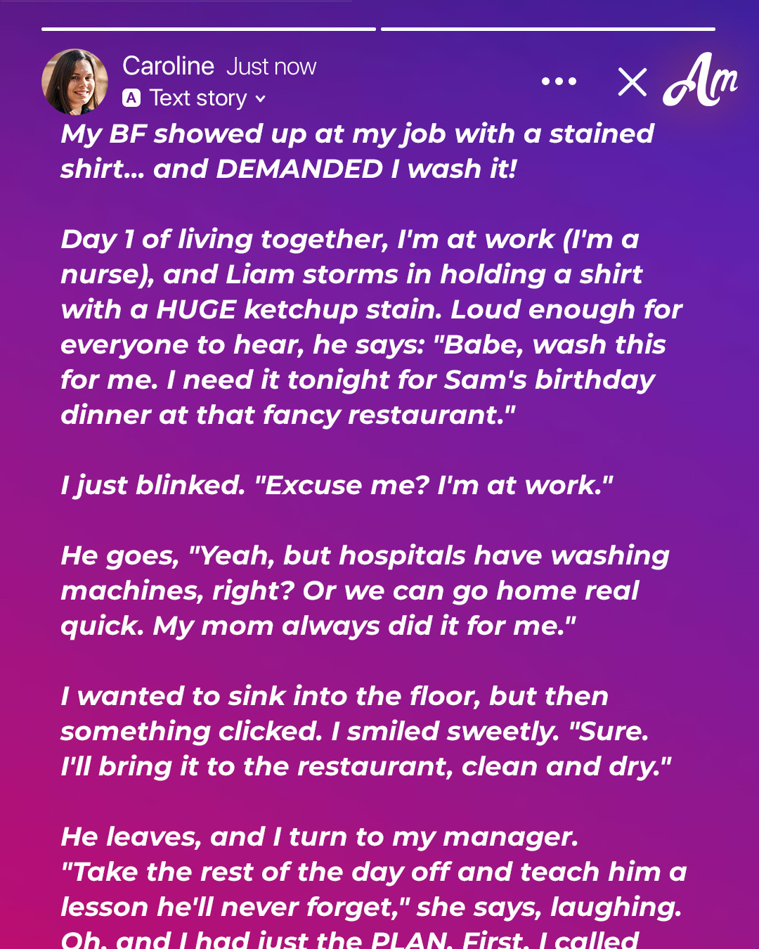 My Boyfriend Showed Up at My Workplace with a Stained Shirt, Demanding I Wash It Because ‘His Mom Always Did That’