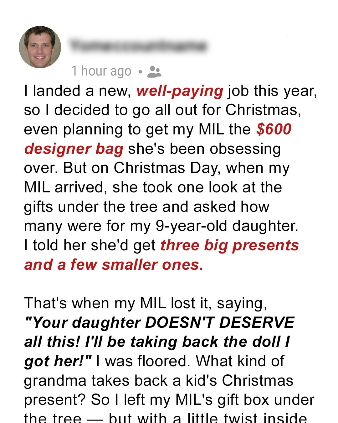 I Bought My MIL a $600 Bag She Dreamed of for Christmas, But Her Behavior Made Me Change My Mind
