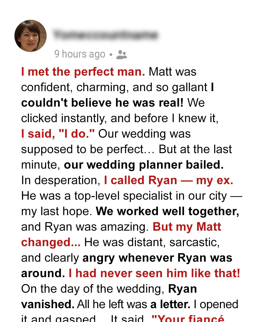 Woman Asks Her Ex to Plan Her Wedding but He Disappears at the Last Moment, Leaving Her a Letter — Story of the Day