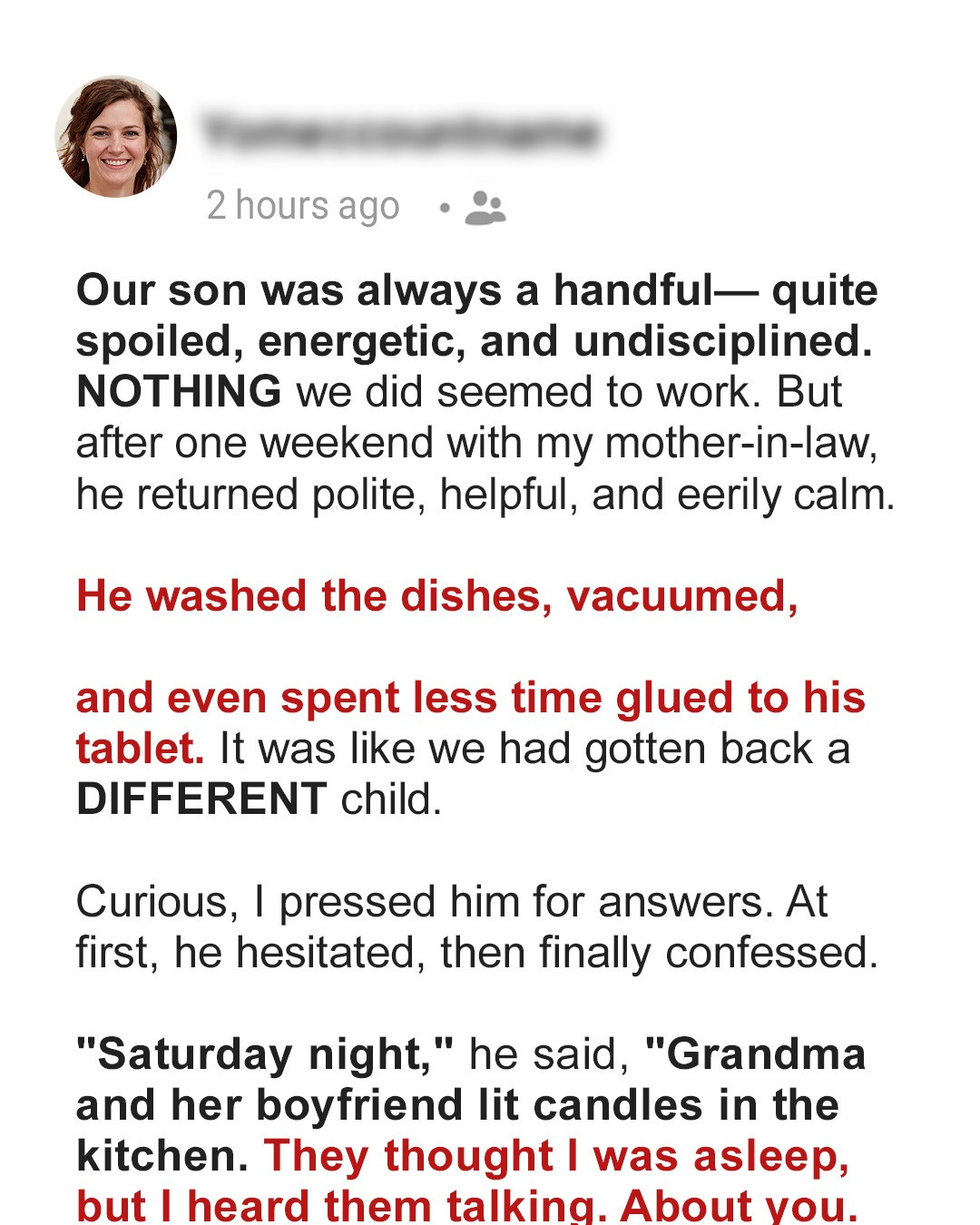My Spoiled Son Came Back a New Kid After a Weekend with My MIL—I Was Shocked When I Found Out the Reason