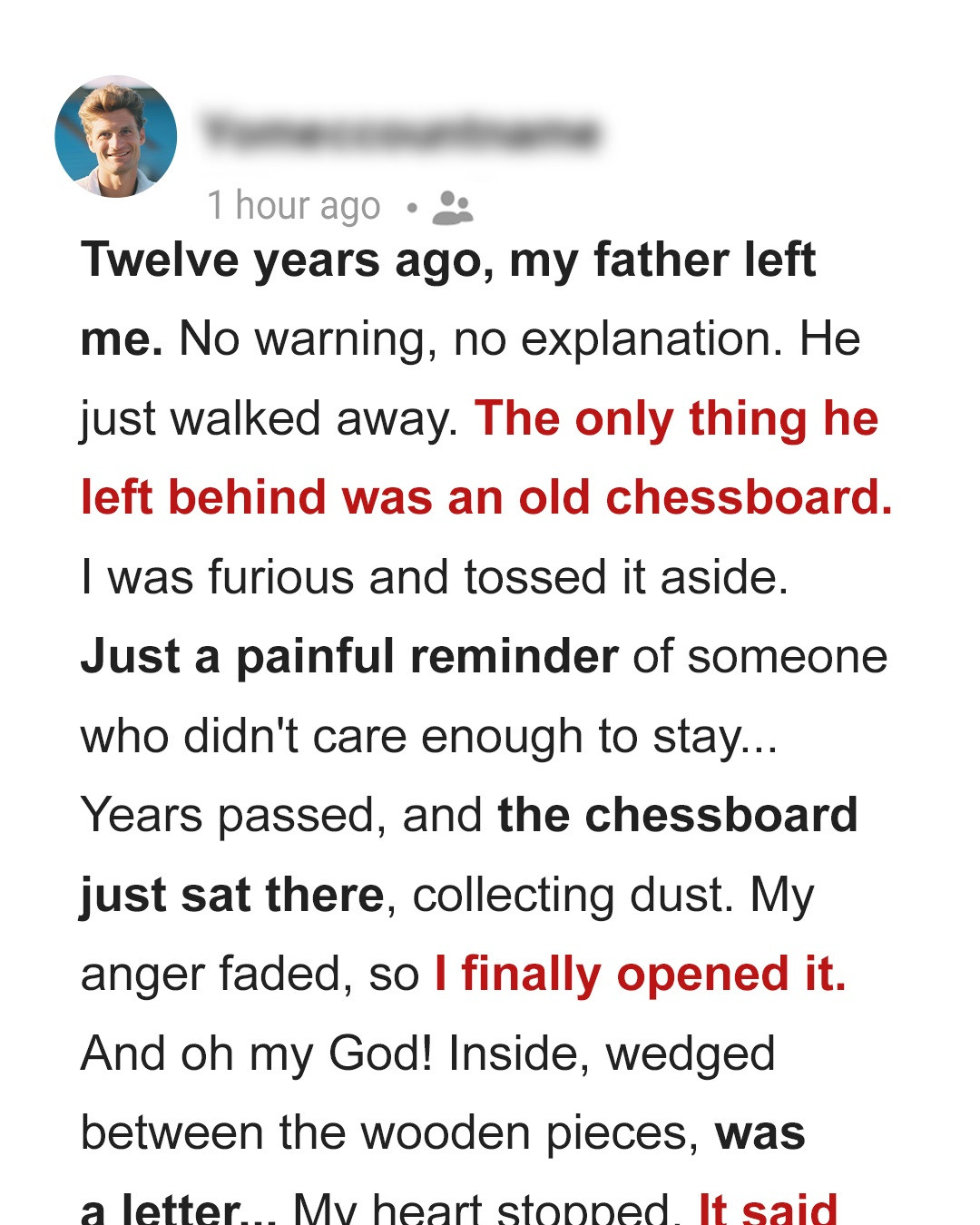 Man Hadn’t Touched the Chessboard His Father Gave Him in 12 Years and When He Finally Did, He Found a Letter Inside — Story of the Day