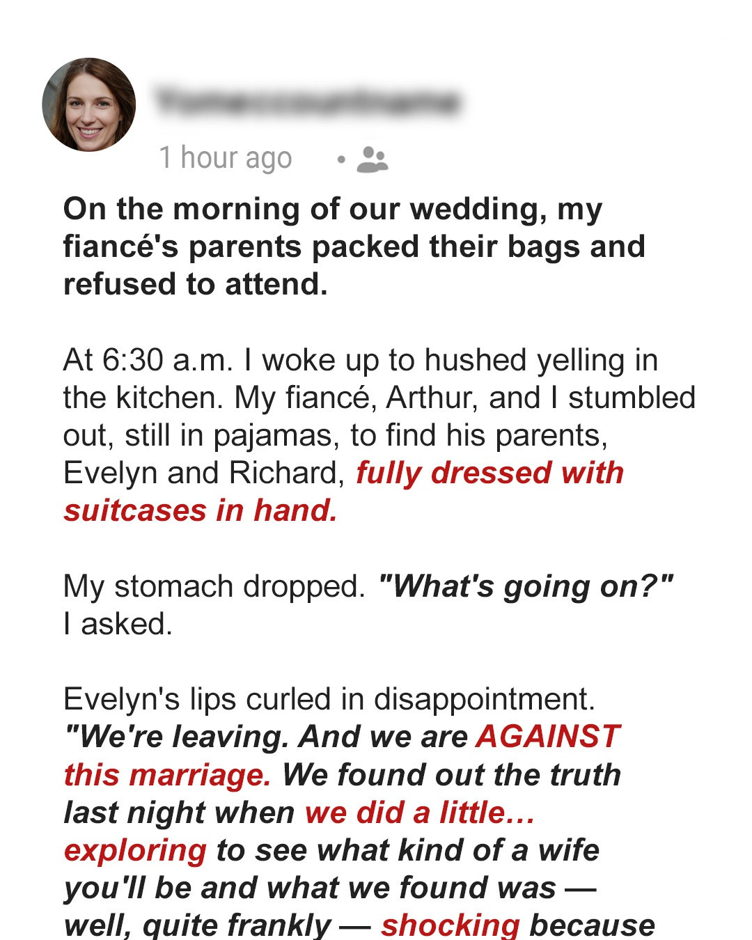 On the Morning of Our Wedding, My Fiancé’s Parents Announced They Weren’t Coming — Their Reason Made Me Go Pale