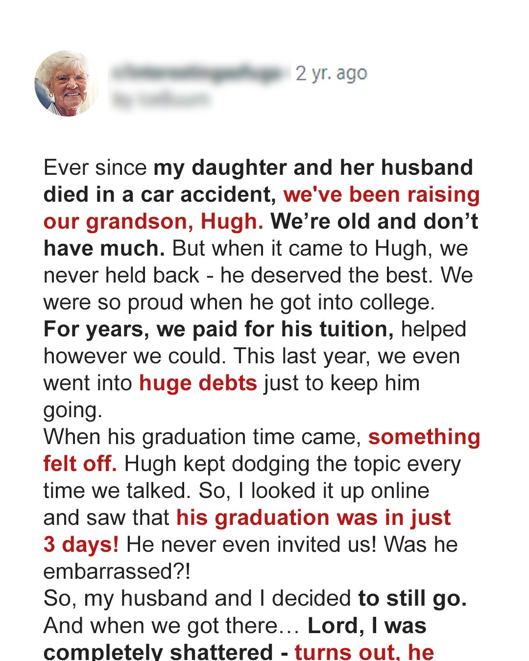 Old Couple Spends Last Savings for Grandson’s Education, He Doesn’t Invite Them to His Graduation – Story of the Day