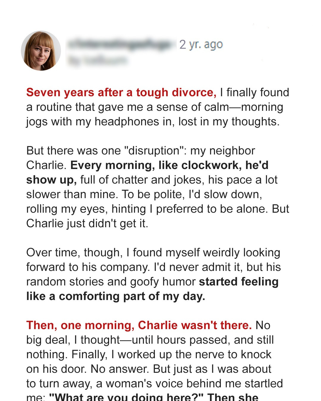 Woman Tires of Admirer Who Joins Her Jog Every Morning but Desperately Searches for Him When He Doesn’t Show Up — Story of the Day