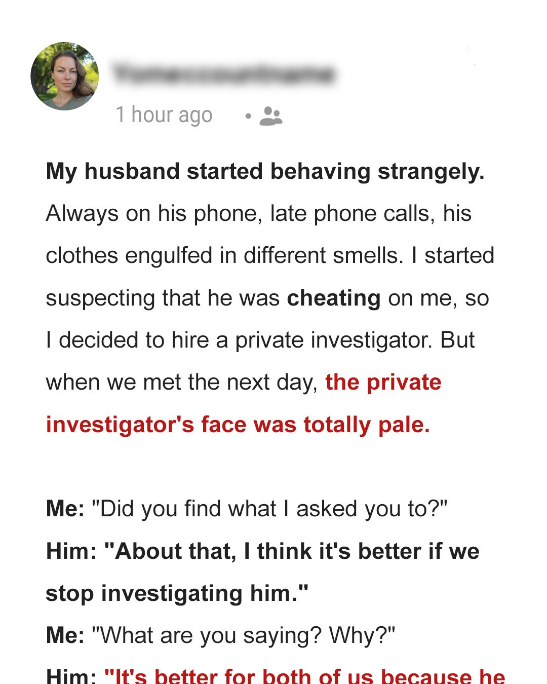 I Hired a Private Investigator to Reveal My Husband’s Cheating but His Real Secret Shocked Me to the Core