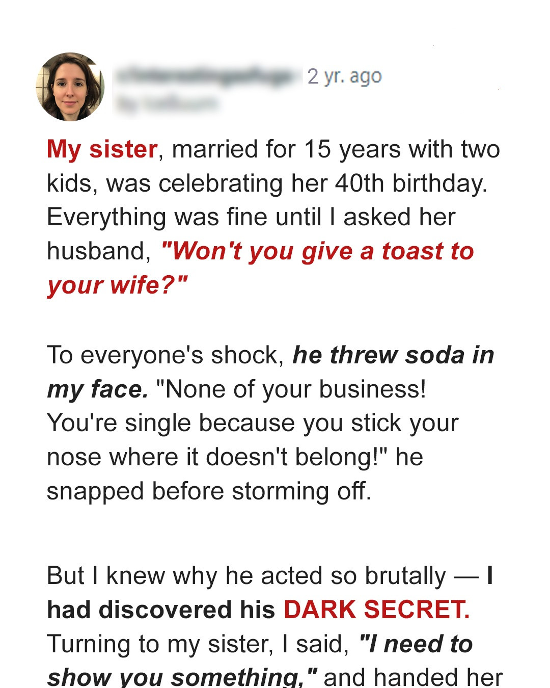 My Sister’s Husband Threw Soda in My Face—Because He Knew What I Was About to Show Her