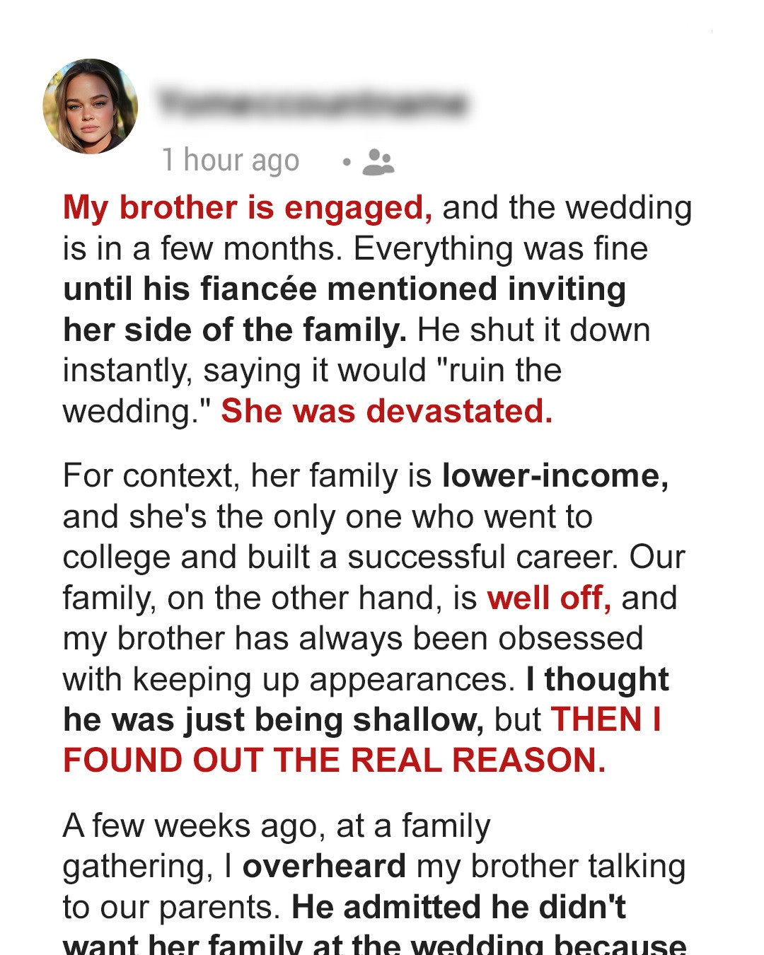 I Told My Brother’s Fiancée the Truth About Why He Won’t Let Her Family Attend Their Wedding — And He Made Me Pay the Ultimate Price