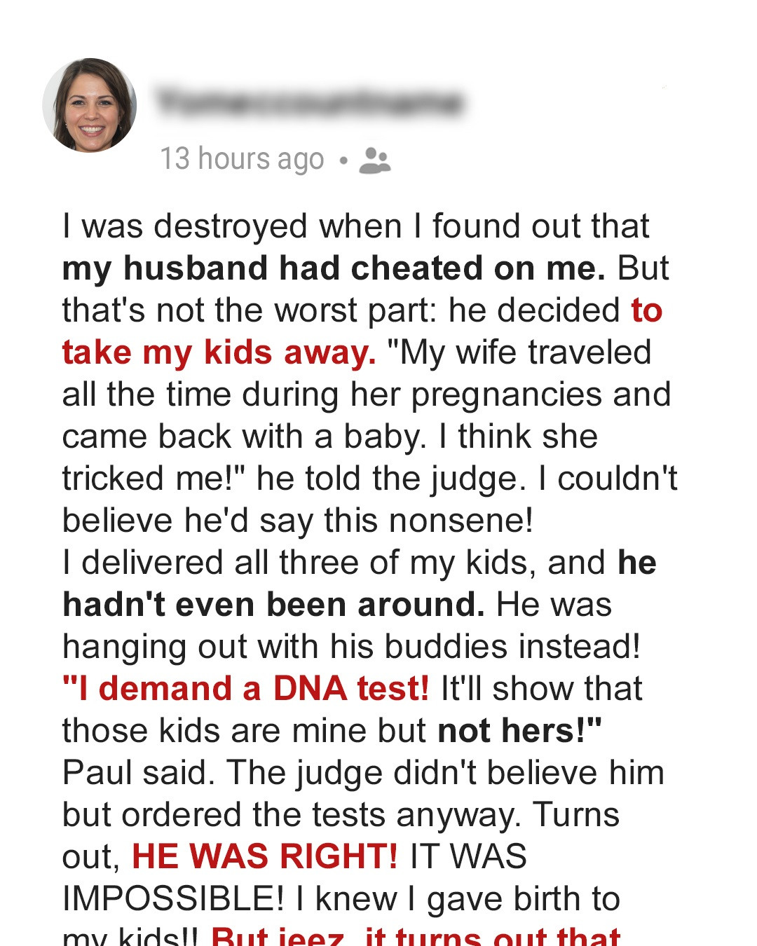 Women Finds Out She Isn’t the Biological Mom of Her 3 Kids – Story of the Day