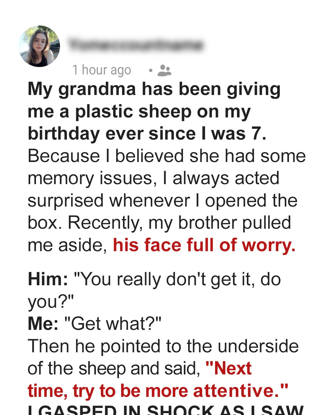 My Grandma Gave Me a Plastic Sheep on My Birthday for Years & I only Discovered their Secret Purpose after Her Death