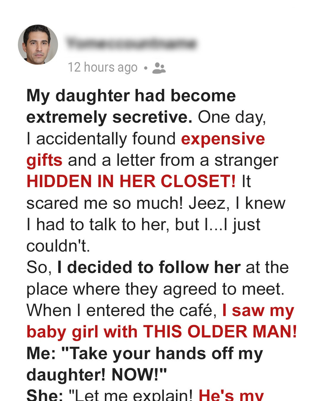Father Notices His 14-Year-Old Daughter Receives Pricey Gifts from Unknown Man — Story of the Day