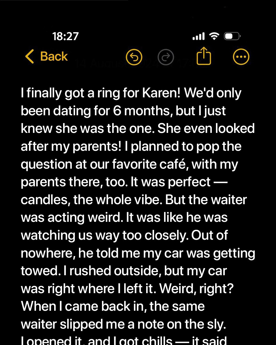 Waiter Quietly Hands Guy Note to Stop Him from Proposing to His Girlfriend – Story of the Day