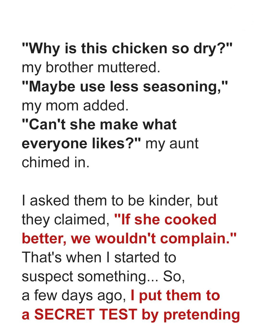 My Relatives Started Complaining about My Wife’s Meals at Our Monthly Family Dinners – So We Decided to Secretly Test Them