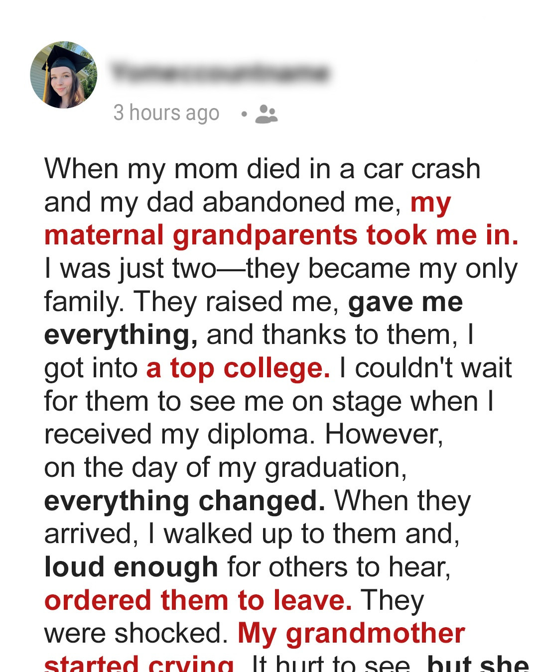 I Kicked Out My Grandparents, Who Raised Me, From My Graduation — Karma Quickly Taught Me a Lesson