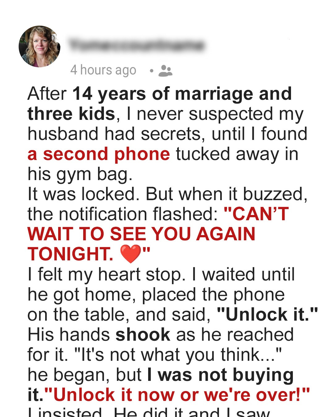 After 14 Years of Marriage, I Found My Husband’s Second Phone—Then a Message Popped Up, ‘Can’t Wait to See You Again Tonight’