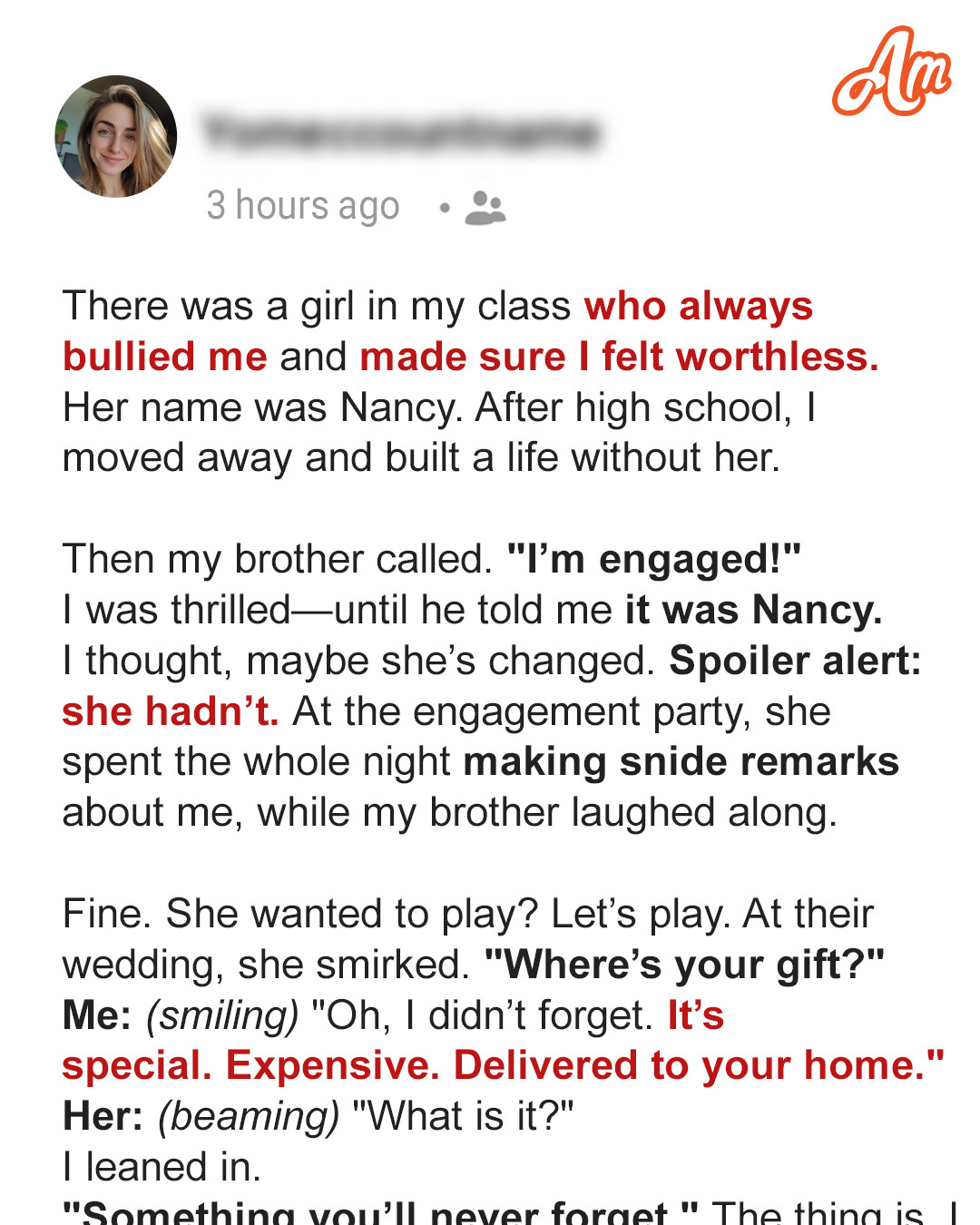 My Brother’s Fiancée Was My Childhood Bully — So I Gave Her a Wedding Gift She’ll Never Forget