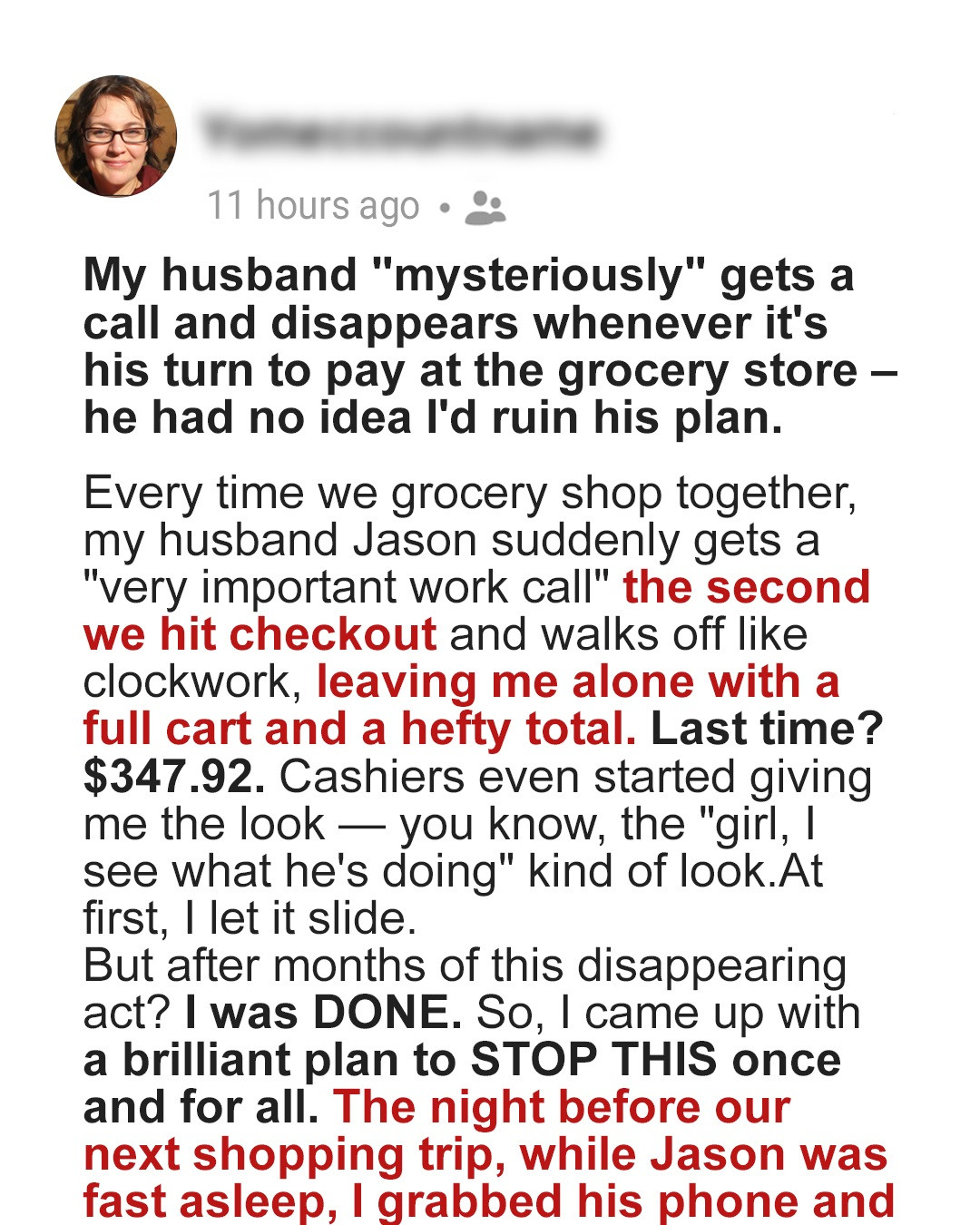 Whenever It’s Time to Pay at the Grocery Store, My Husband Pretends to Get a Call and Walks Away – This Time, I Taught Him a Lesson He’ll Never Forget