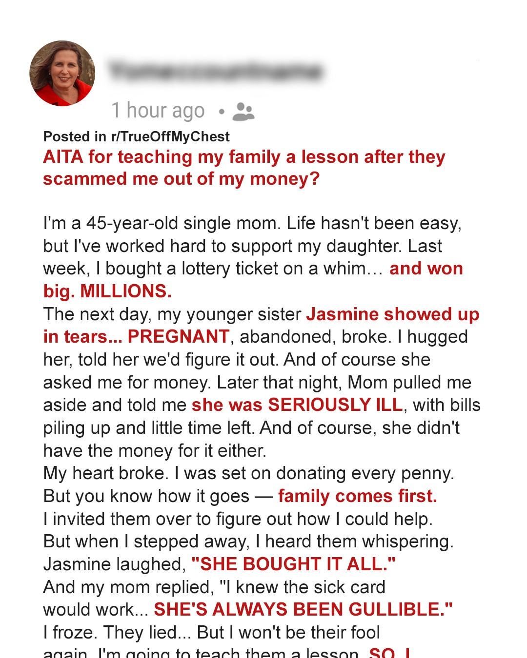 The Same Day I Won the Lottery, My Sister Said She Was Pregnant, My Mom Said She Was Dying: Guess Who’s Lying? — Story of the Day