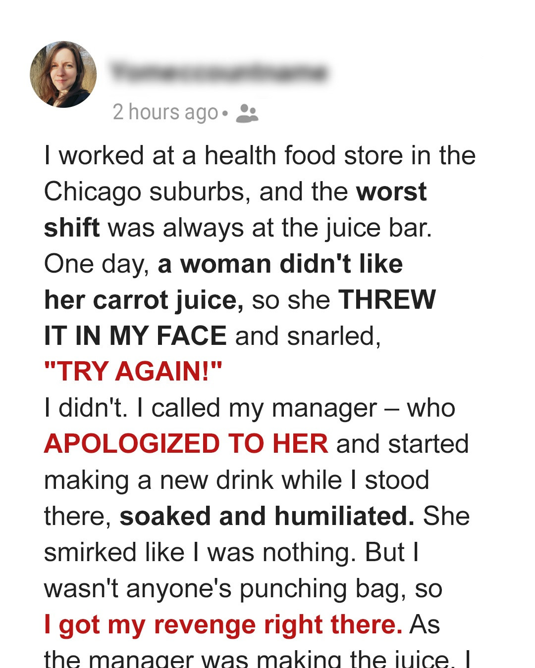 Entitled Customer Threw Fresh Juice at Me – I’m Not a Doormat, So I Taught Her a Lesson She Won’t Forget