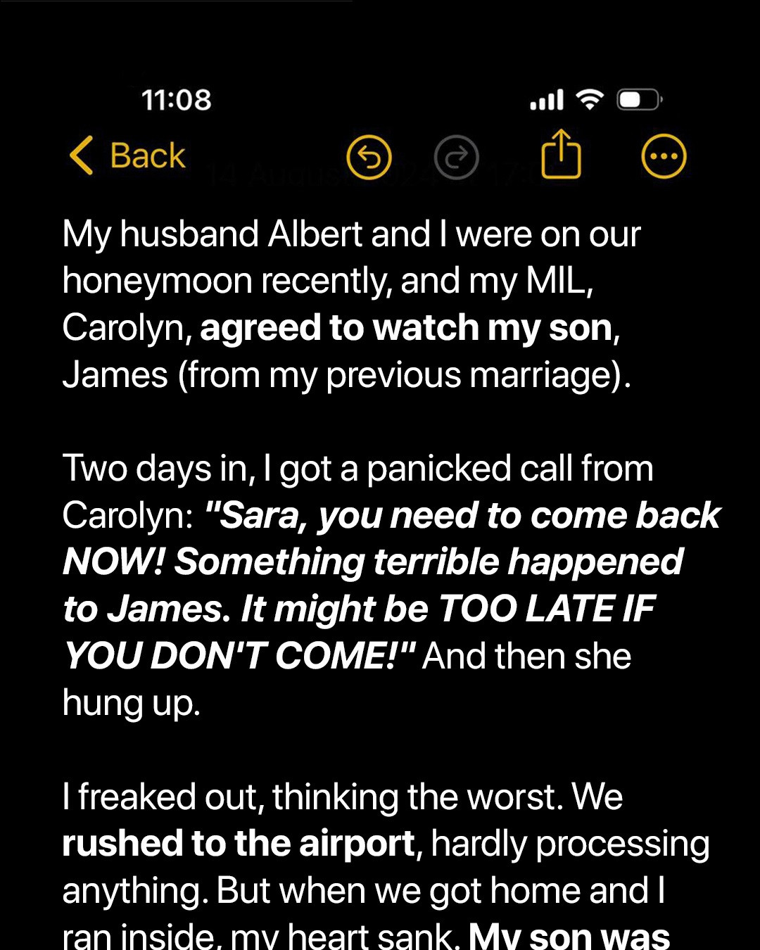 My MIL Called Me Back Home Immediately, Saying Something Terrible Had Happened to My Son—but What I Found Made My Jaw Drop