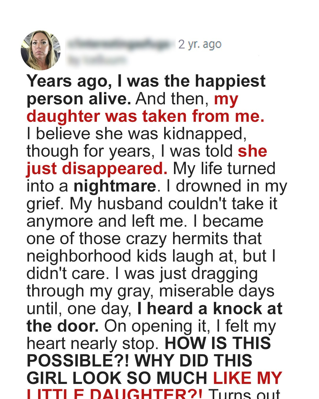 5 Years after My Daughter Vanished, a Knock on the Door Brought Her Back into My Life – Story of the Day