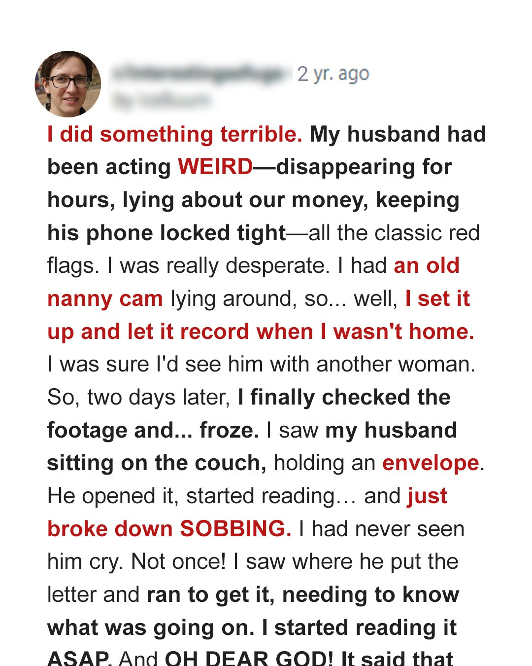 I Set up a Hidden Camera in My Living Room to Catch My Husband Cheating — What I Found Out Instead Shattered Me