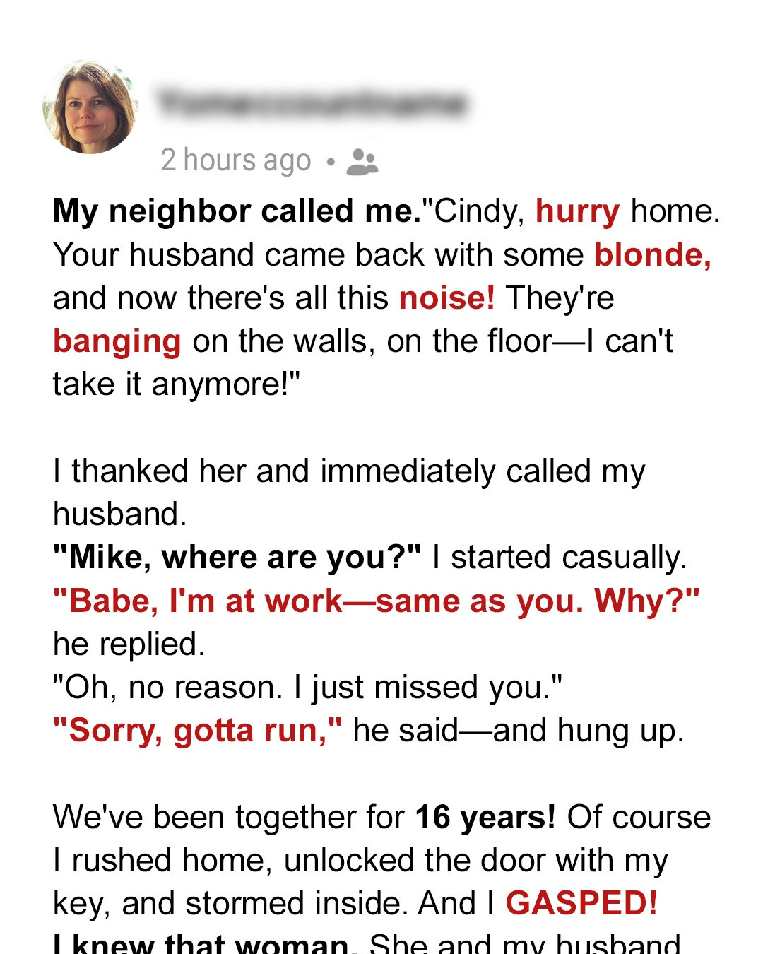 My Neighbor Called About Strange Noises from My Apartment — I Rushed Home and Was Completely Shattered by What I Saw