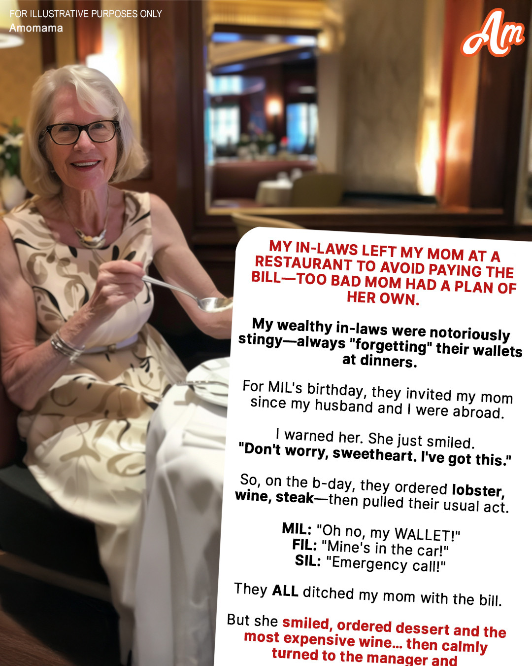 My In-Laws Left My Mom at a Restaurant to Avoid Paying the Bill – Too Bad My Mom Had a Plan of Her Own