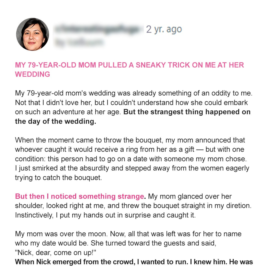 At 79, My Mom’s Wedding Seemed Perfect Until She Set a Shocking Rule for the Bouquet Catcher — Story of the Day