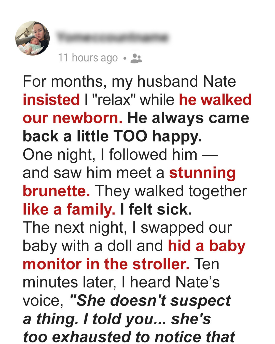 My Husband Took Our Baby for Walks Every Evening—One Night, He Forgot His Phone, So I Followed Him and Discovered His Real Reason