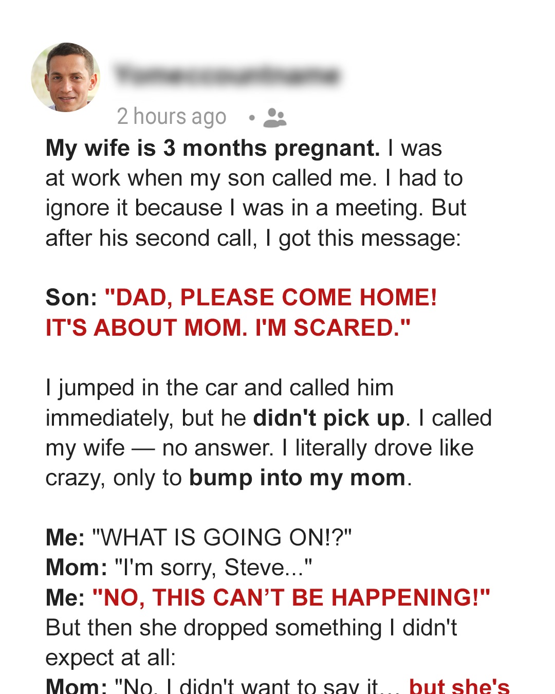 My Son Urgently Asked Me to Come Home as He Was Scared for His Mom – My World Collapsed When I Entered the House