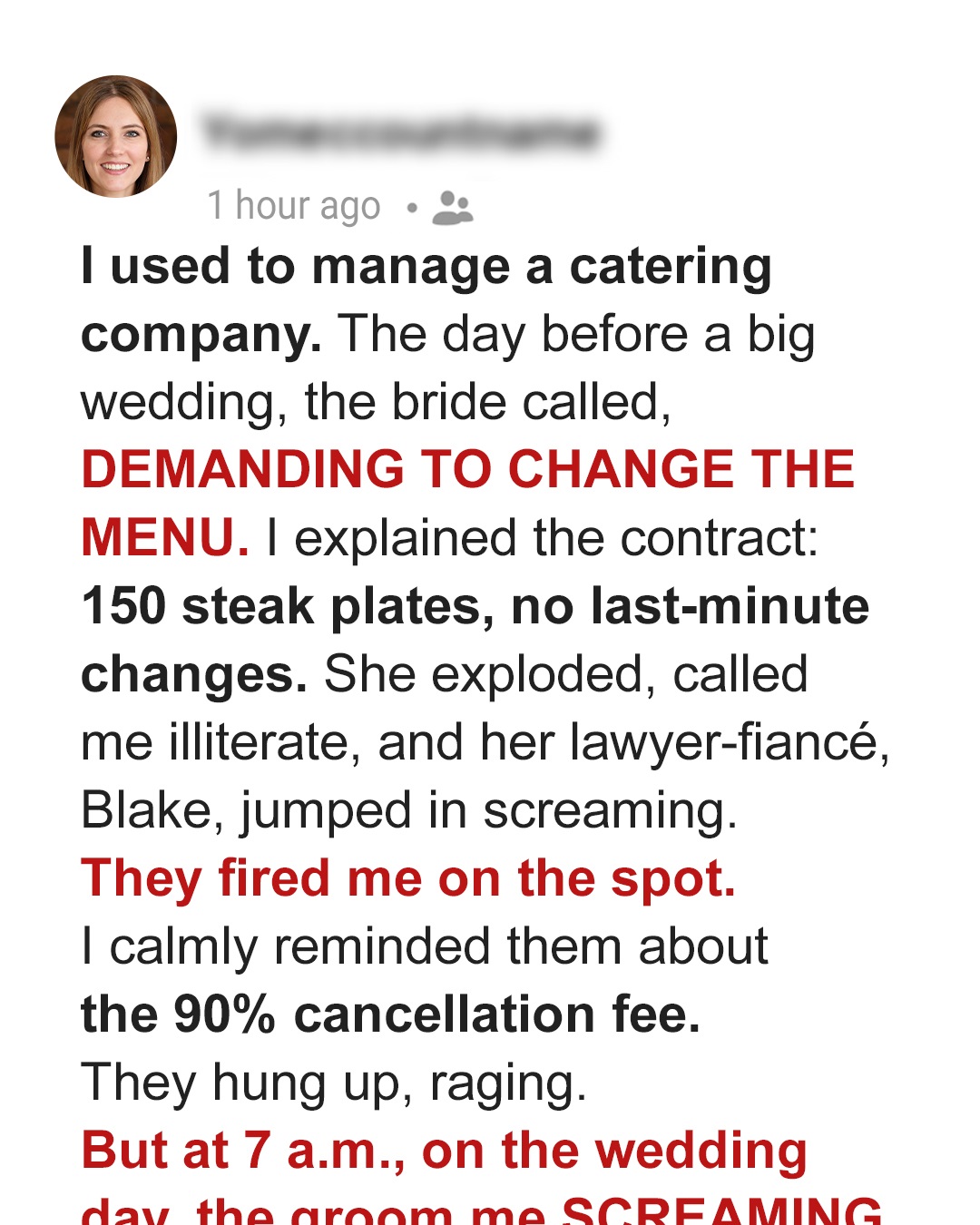 Bride & Groom Canceled Their Catering at the Last Minute – Then They Came Crashing Down to Earth