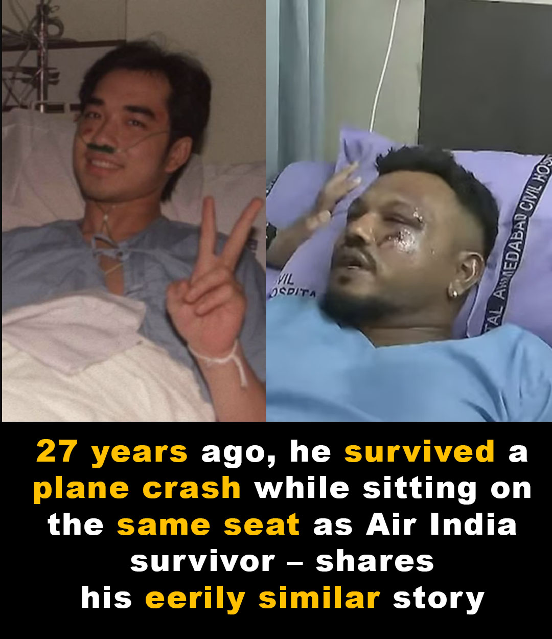 Singer reveals he survived crash in same seat as Air India survivor