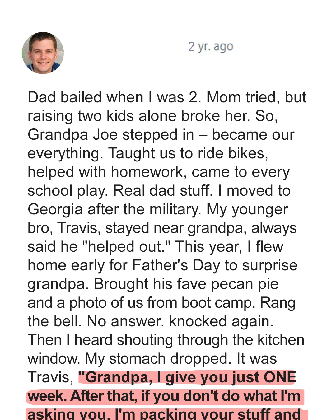 I Went to Visit My Grandpa on Father’s Day – What My Brother Had Done Left Me Shattered