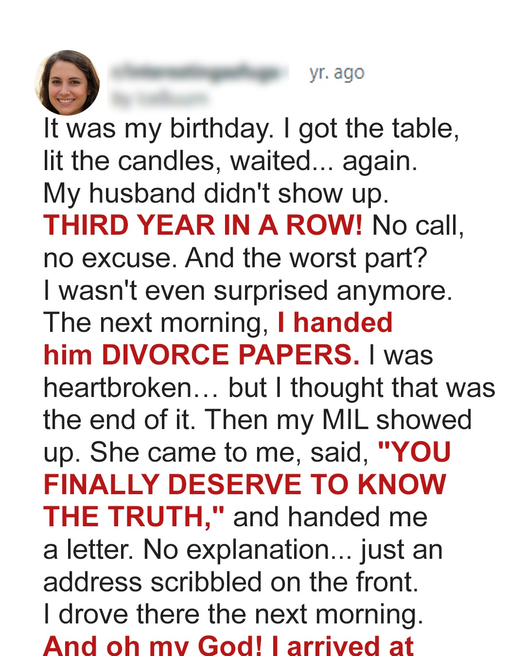For Three Years, My Husband Missed Every One of My Birthdays, I Only Learned the Truth After We Divorced — Story of the Day