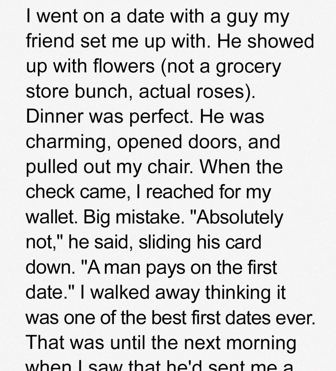 My Date Insisted on Paying the Bill – I Wish I Hadn’t Let Him