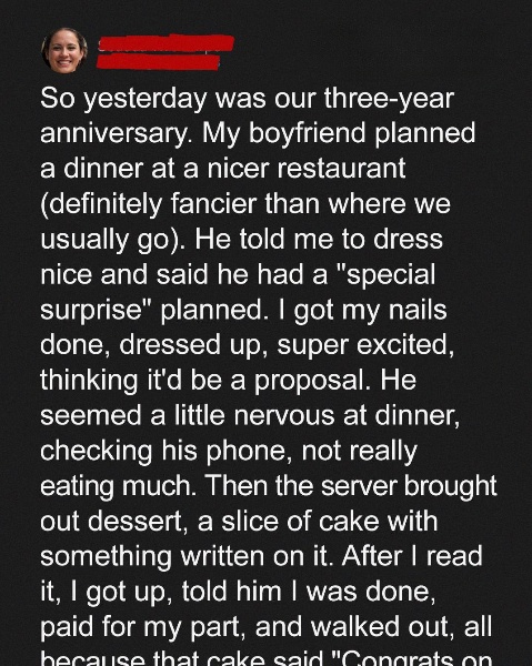 I Thought Our Anniversary Dinner Would Be a Proposal – But My Boyfriend Ended Up Embarrassing Me in the Worst Way
