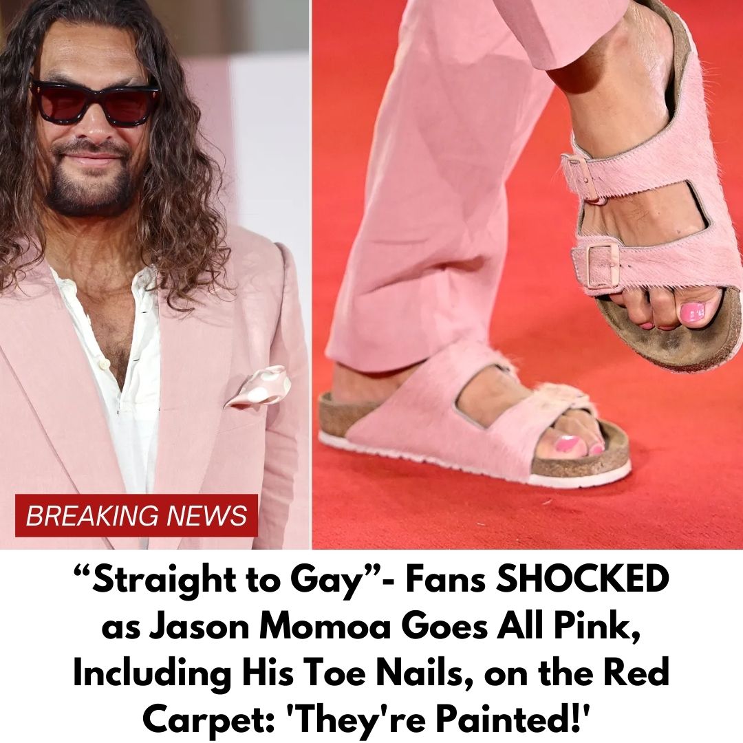 Jason Momoa Goes All Pink, Including His Toe Nails, on the Venice Red Carpet: ‘They’re Painted!’