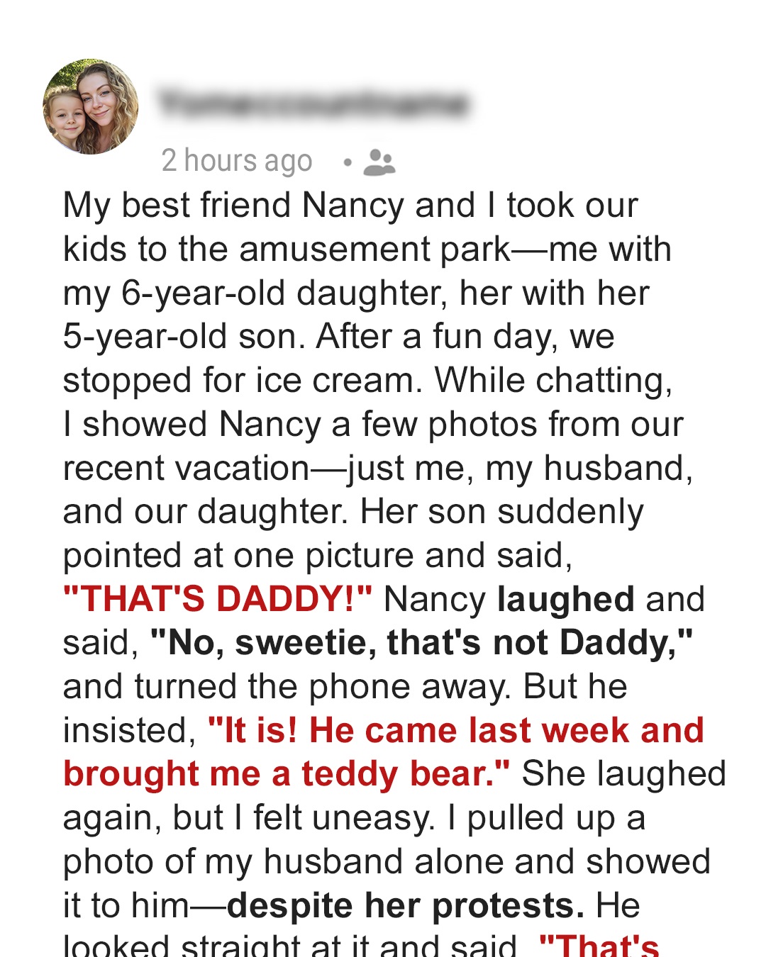 At a Café, My Best Friend’s 5-Year-Old Son Saw a Photo of My Husband and Suddenly Exclaimed, ‘That’s Daddy!’