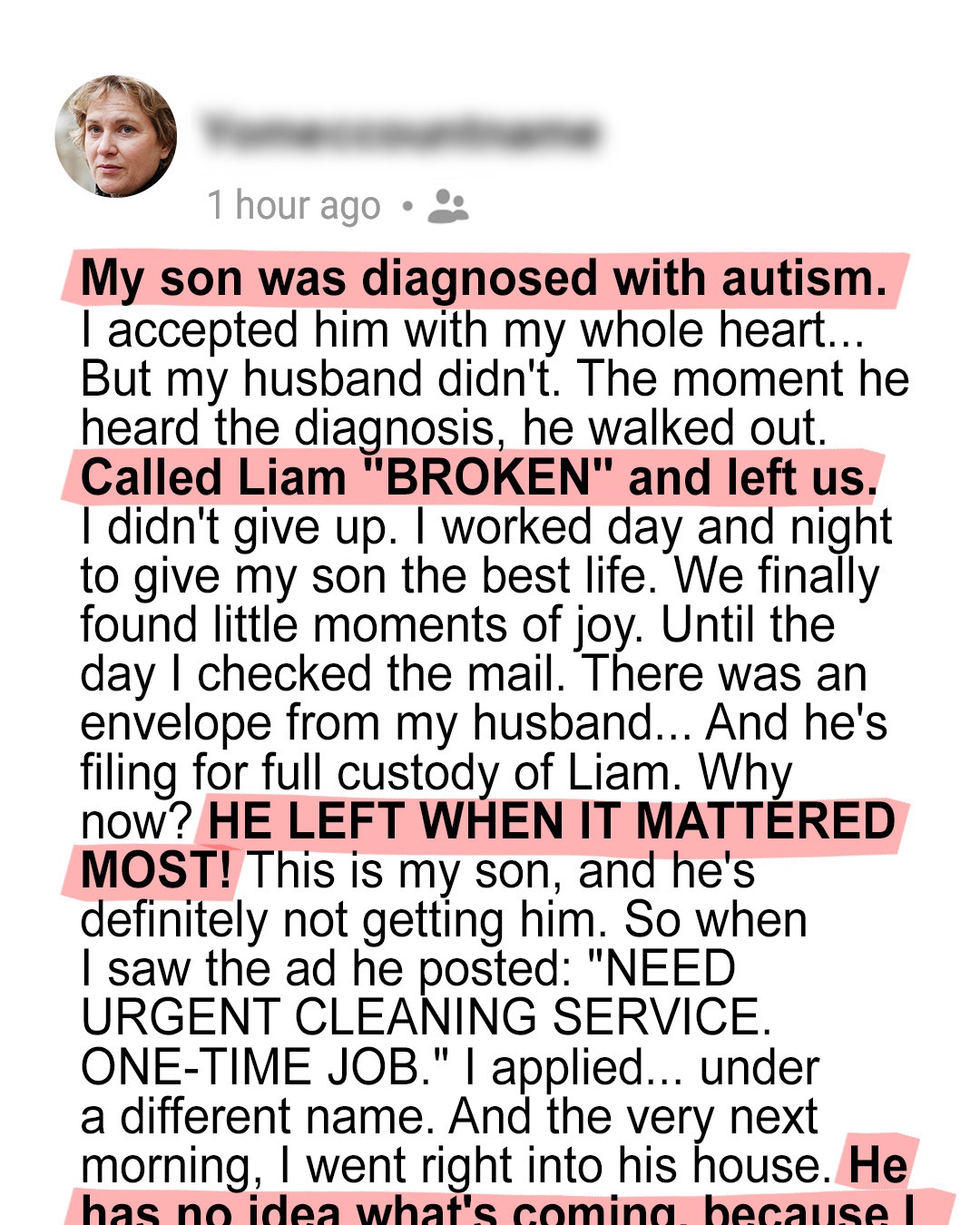 My Husband Left Right After Our Son’s Autism Diagnosis, Only to Demand Full Custody a Month Later, and the Reason Left Me Speechless — Story of the Day
