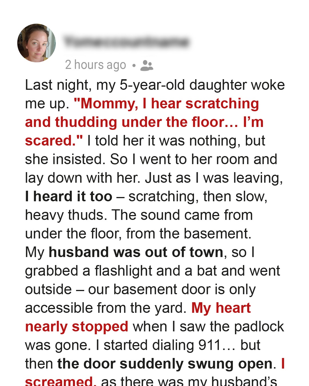 My 5-Year-Old Woke Me Up, ‘Mommy, I Hear Scratching Under the Floor’ – What I Found That Night Changed Our Lives Forever